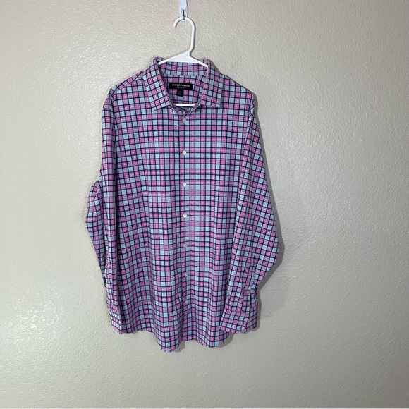 Mizzen+Main Other - Mizzen and Main EUC Performance Pink Blue Check Long Sleeve Button Shirt L